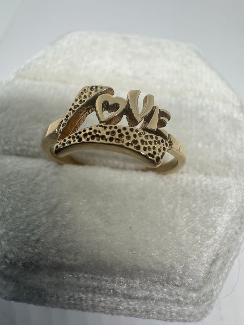 Vintage 14K 585 Gold Love Ring Size 6 Romantic Fine Jewelry Gift